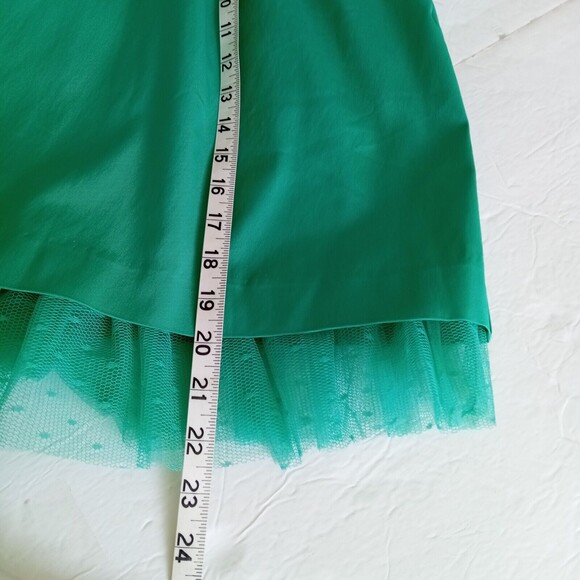 J.CREW Sheath Dress Size 12 Green 3/4 Sleeve Tulle Hem $198 H2851 New Classic - Picture 10 of 12